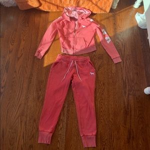 BUNDLE Pink VS Coral ZipUp & Sweatpants